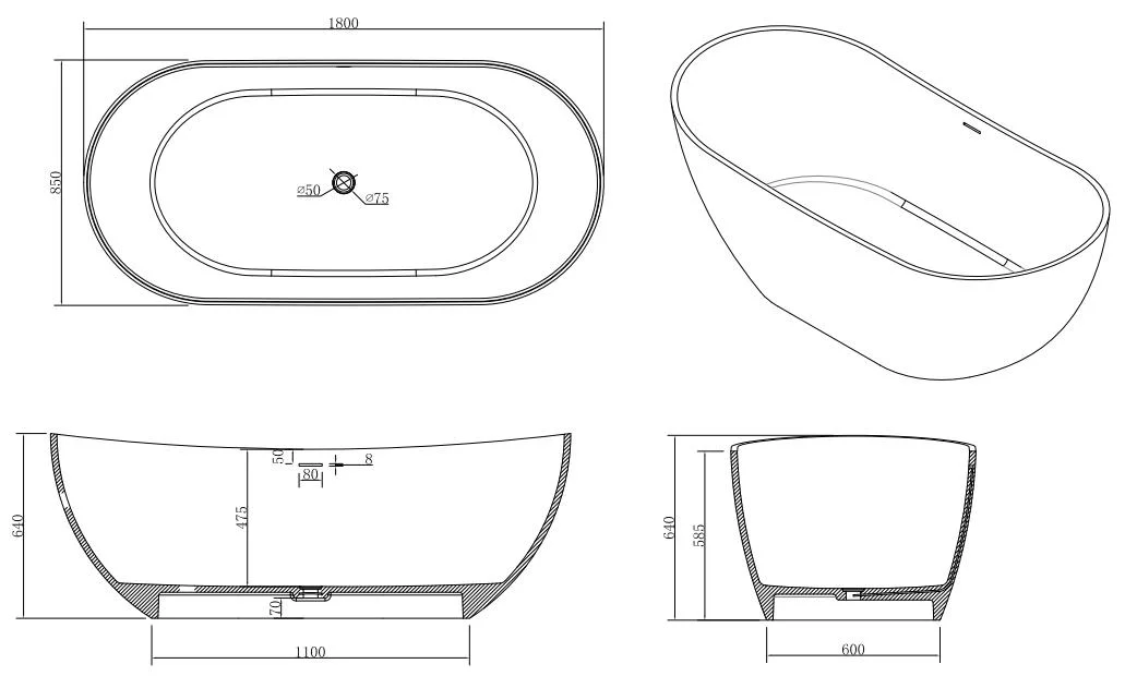 Colorful Freestanding Bathtub Solid Surface Transparent Red Bathtub