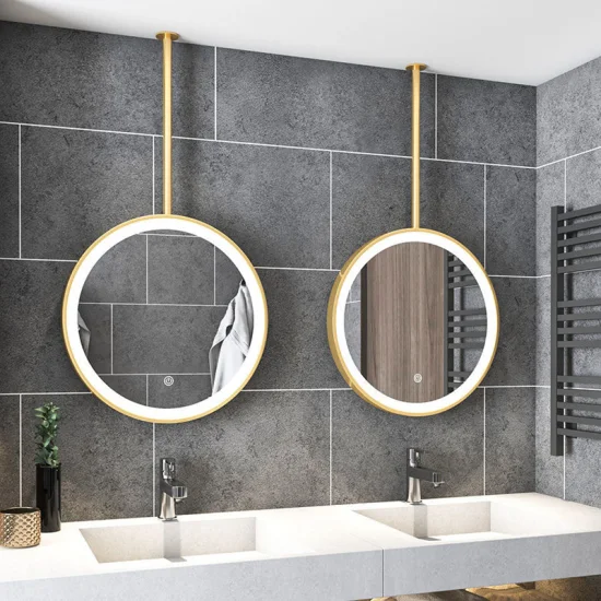 Sospensione rotonda per specchio da bagno a LED, specchi per il trucco intelligenti