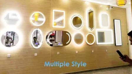 Specchio antiappannamento intelligente illuminato a LED per il bagno dell'hotel con luce